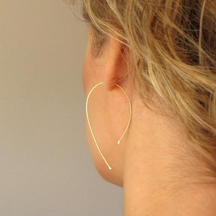 14K Gold Handmade Hoop Earrings