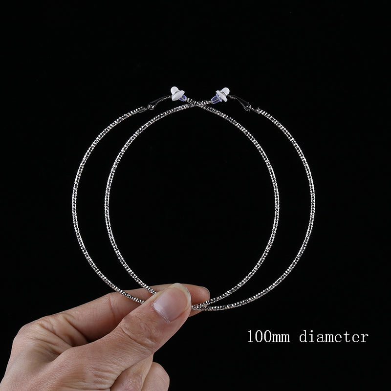 Jumbo Round 100 mm Hoop Clip On Earrings