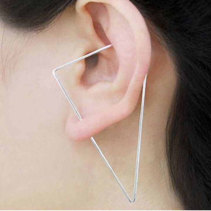 14K Gold Handmade Triangle Earrings