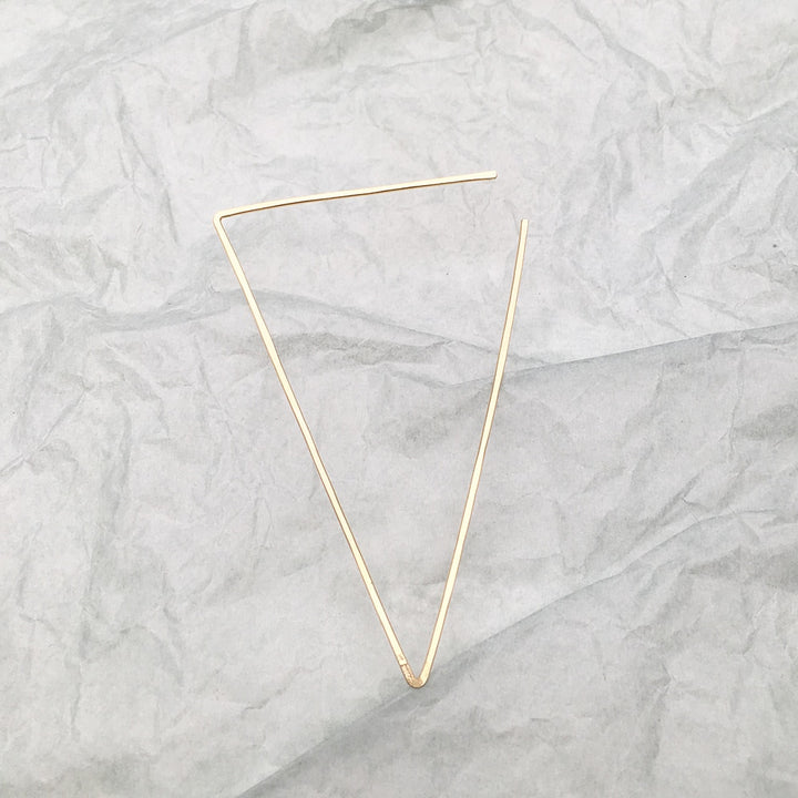 14K Gold Handmade Triangle Earrings