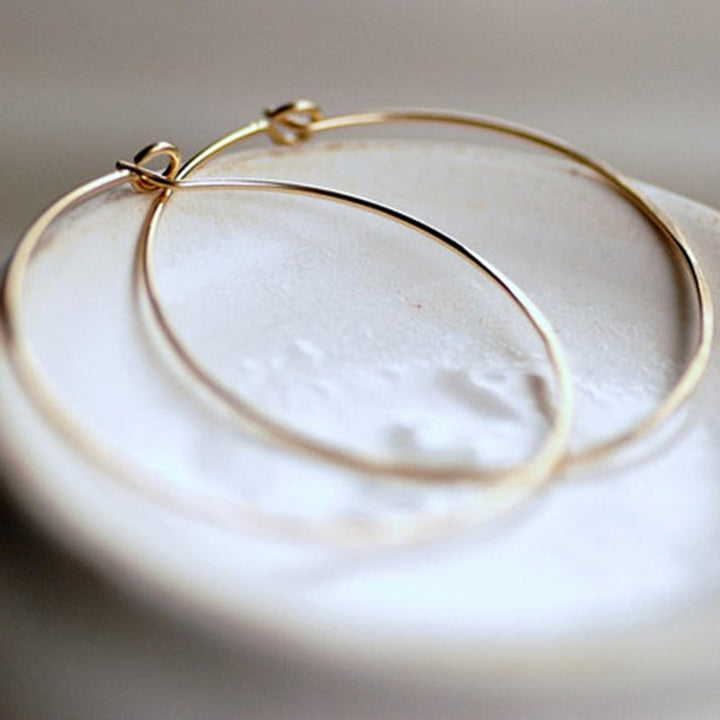 14K Gold Handmade Filled Hoop Earrings