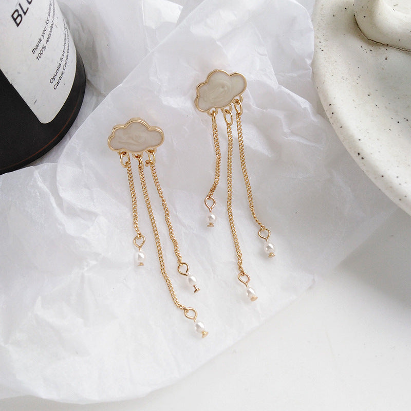 White Cloud Clip on Earrings