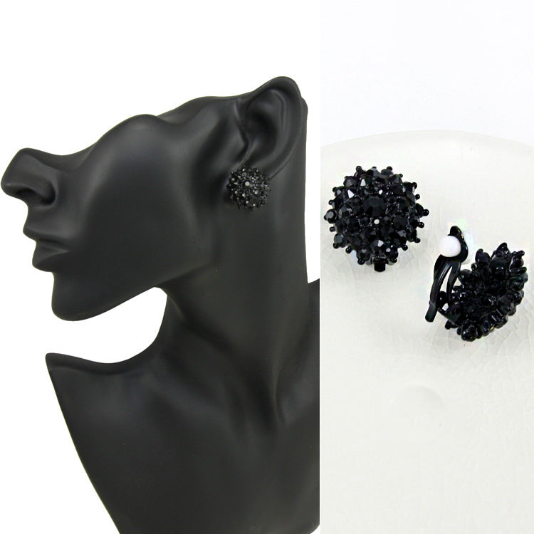 Luxury Big Crystal Clip On Earrings