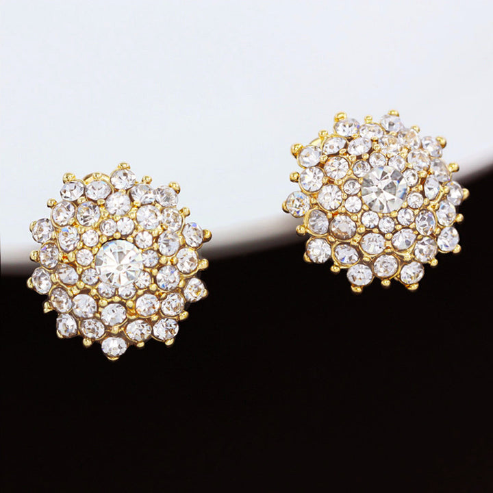 Luxury Big Crystal Clip On Earrings