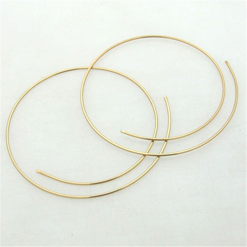 14K Gold Handmade Hoop Earrings