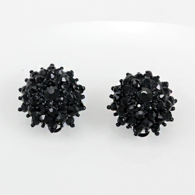 Luxury Big Crystal Clip On Earrings