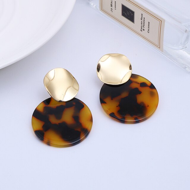 Resin Round Clip On Earrings