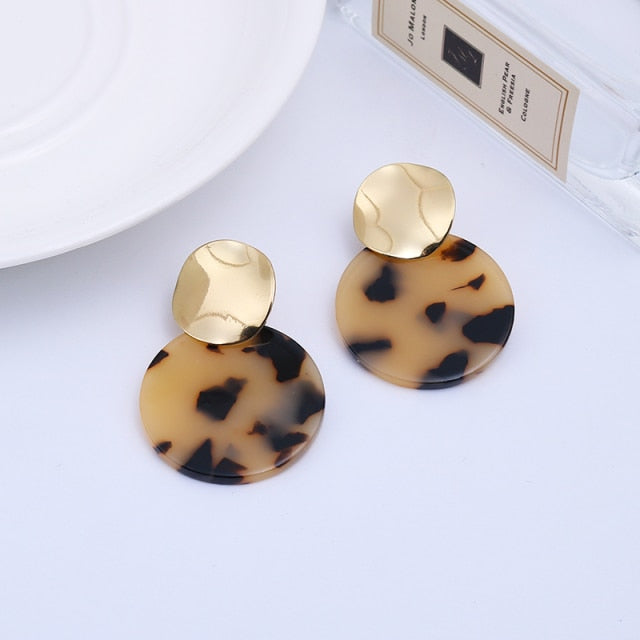 Resin Round Clip On Earrings