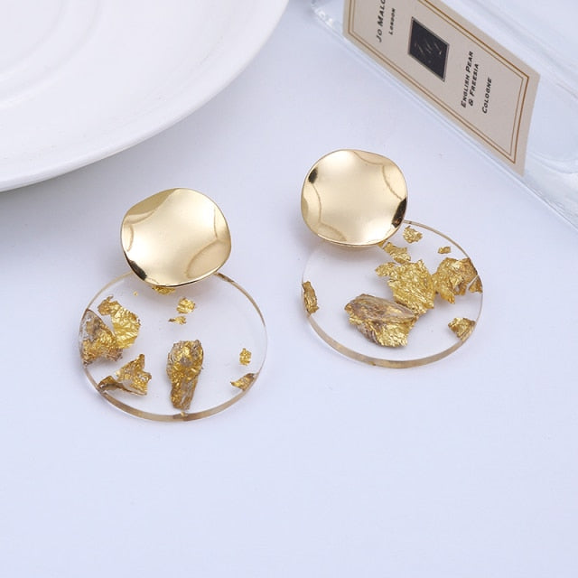 Resin Round Clip On Earrings