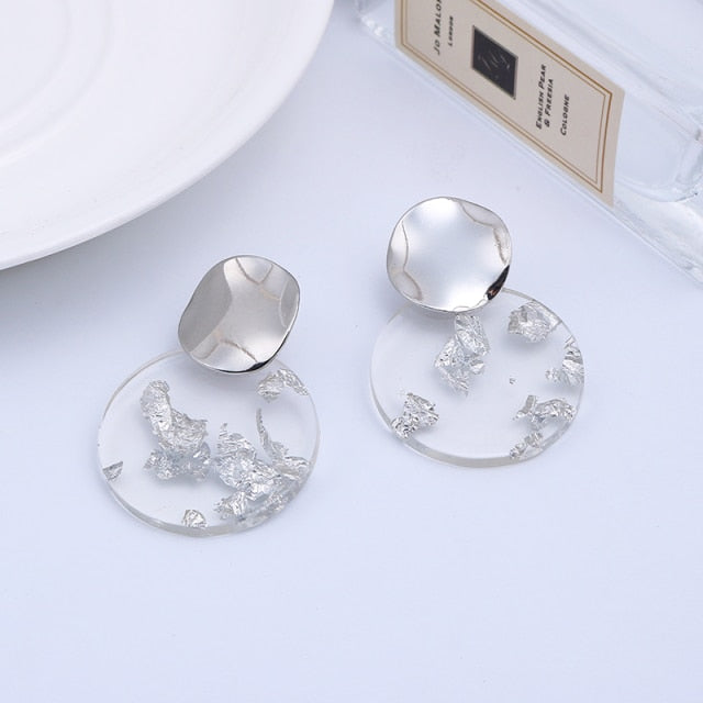 Resin Round Clip On Earrings