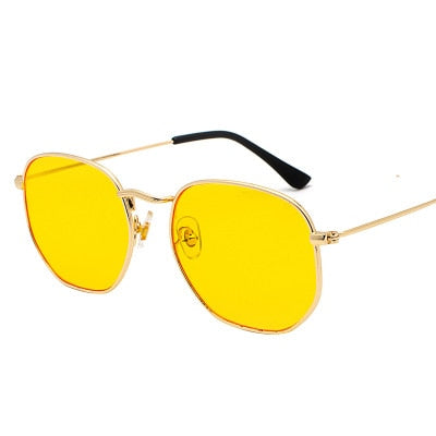 Hexagon Sunglasses - Gold / Clear Yellow