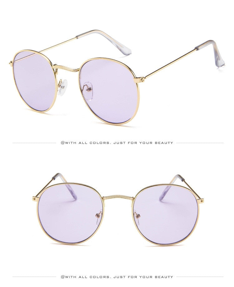 Classic Round Sunglasses - Gold / Purple