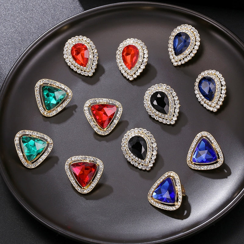 Classic Rhinestone Clip on Earrings