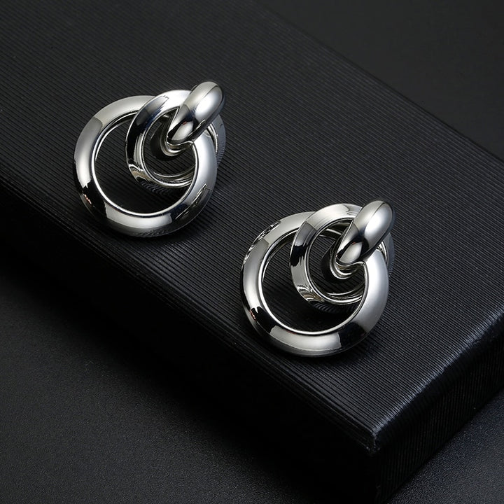 Double Ring Clip On Earrings